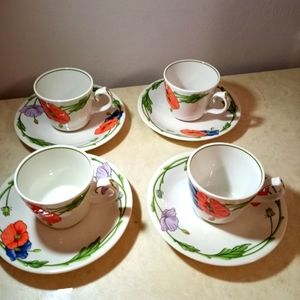Villeroy And Boch Amapola teacup and sauce set Of 4